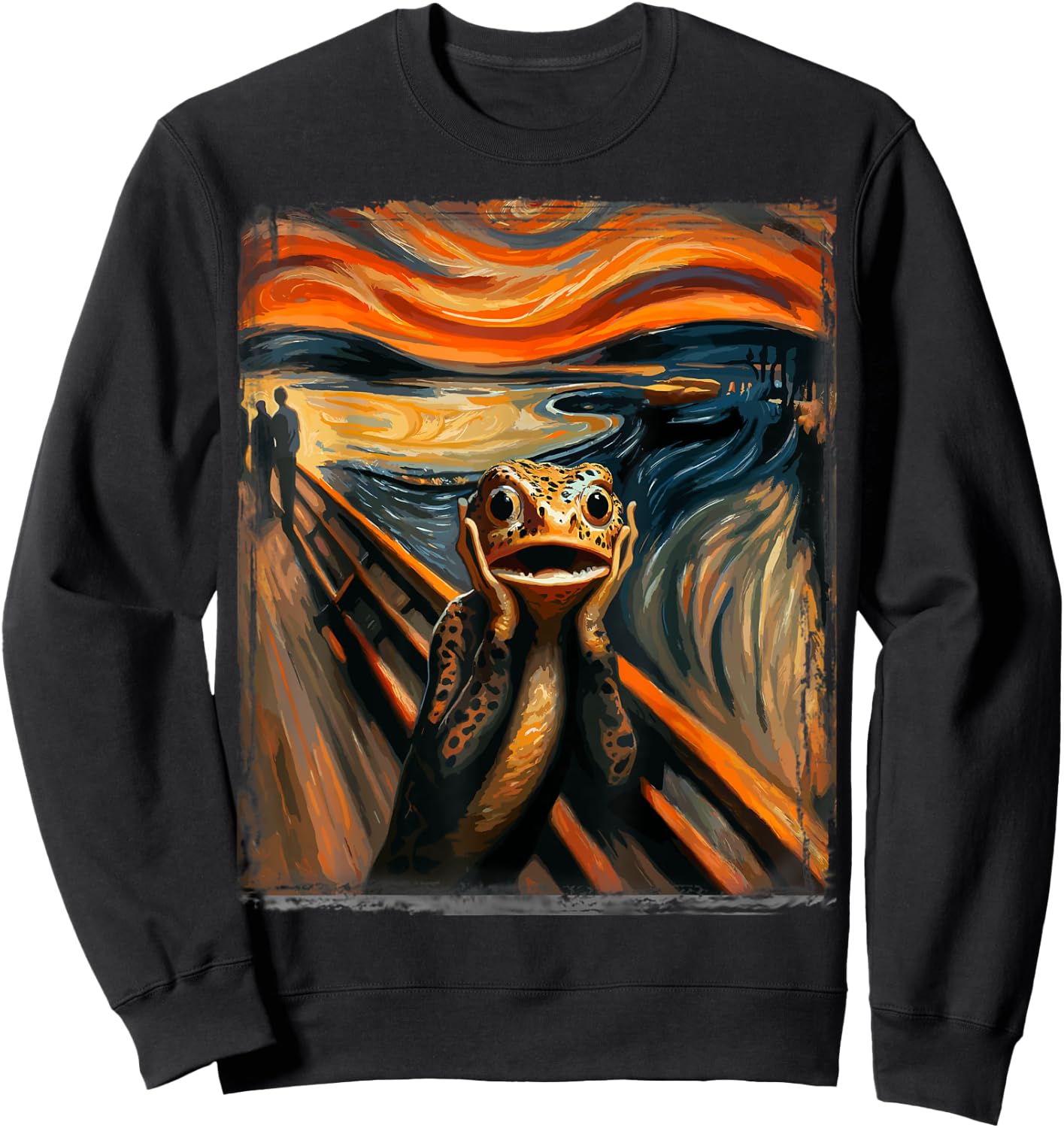 Expressionist Scream Shirt for Newt Lovers | Artistic Newt Sweatshirt - Sweatshirt | Black