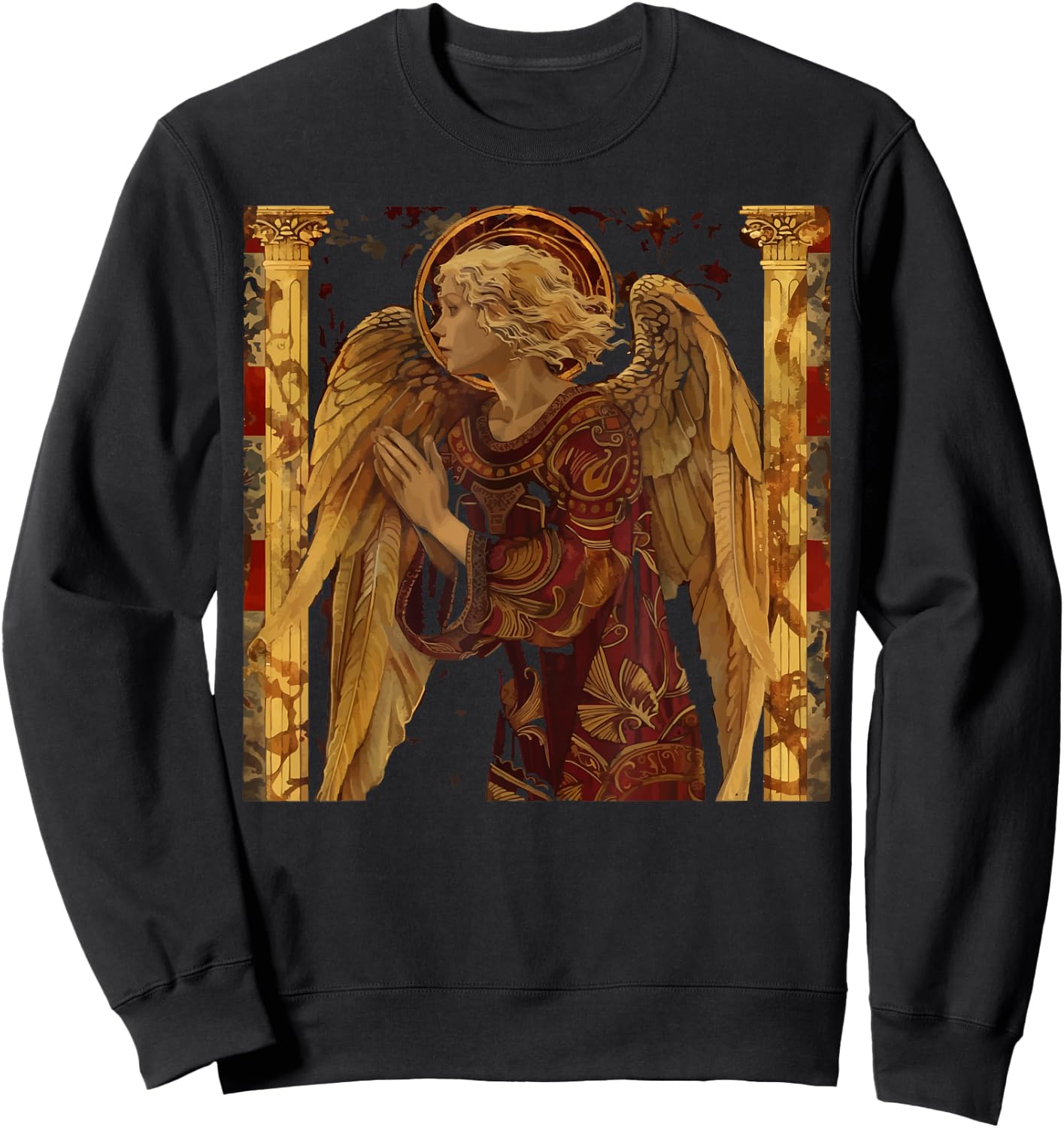 Archangel Gabriel Catholic Christianity Guardian Angel Sweatshirt - Sweatshirt | Black