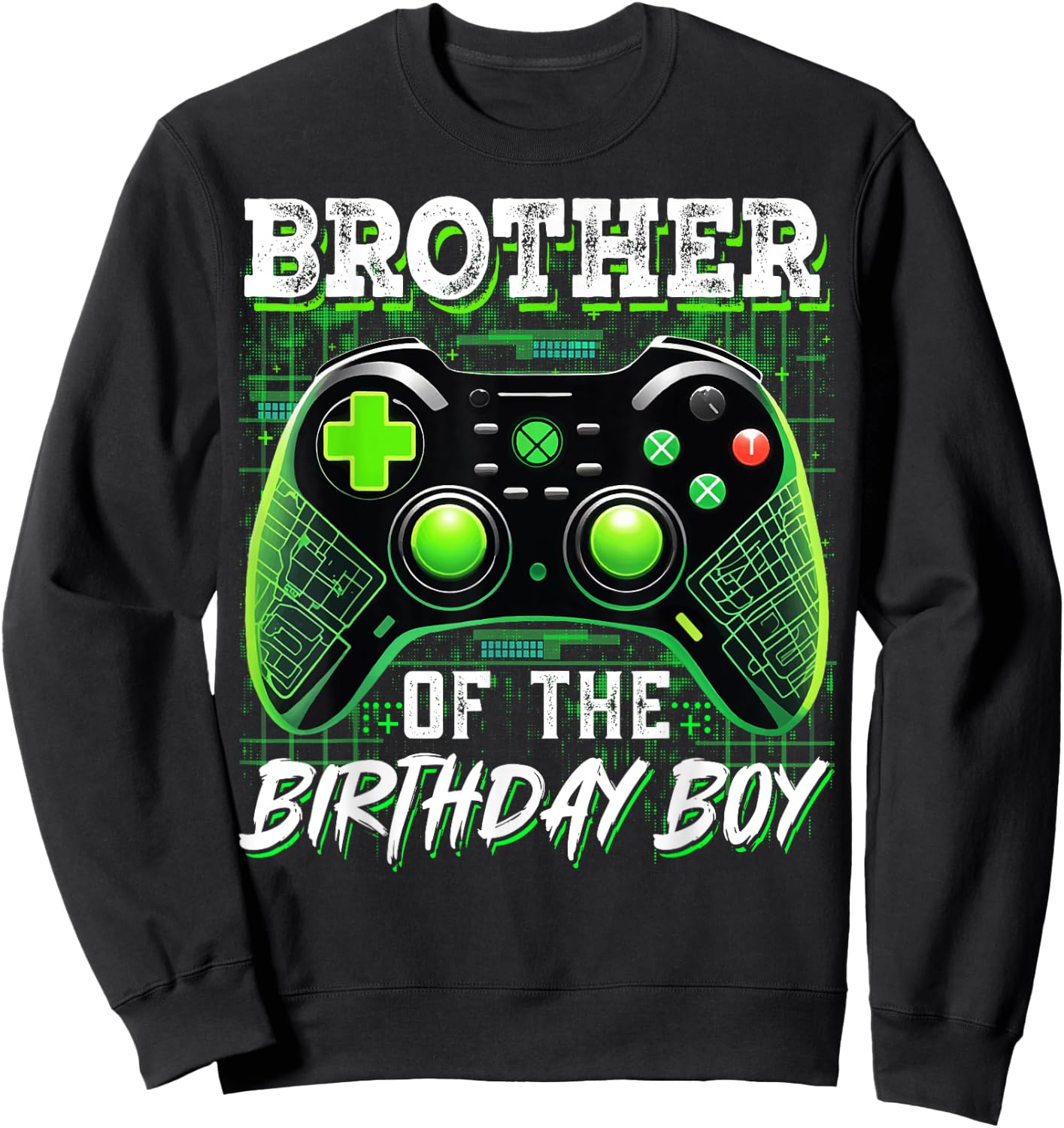 Brother Of The Birthday Boy Matching Video Gamer Birthday Sweatshirt - Sweatshirt | Black