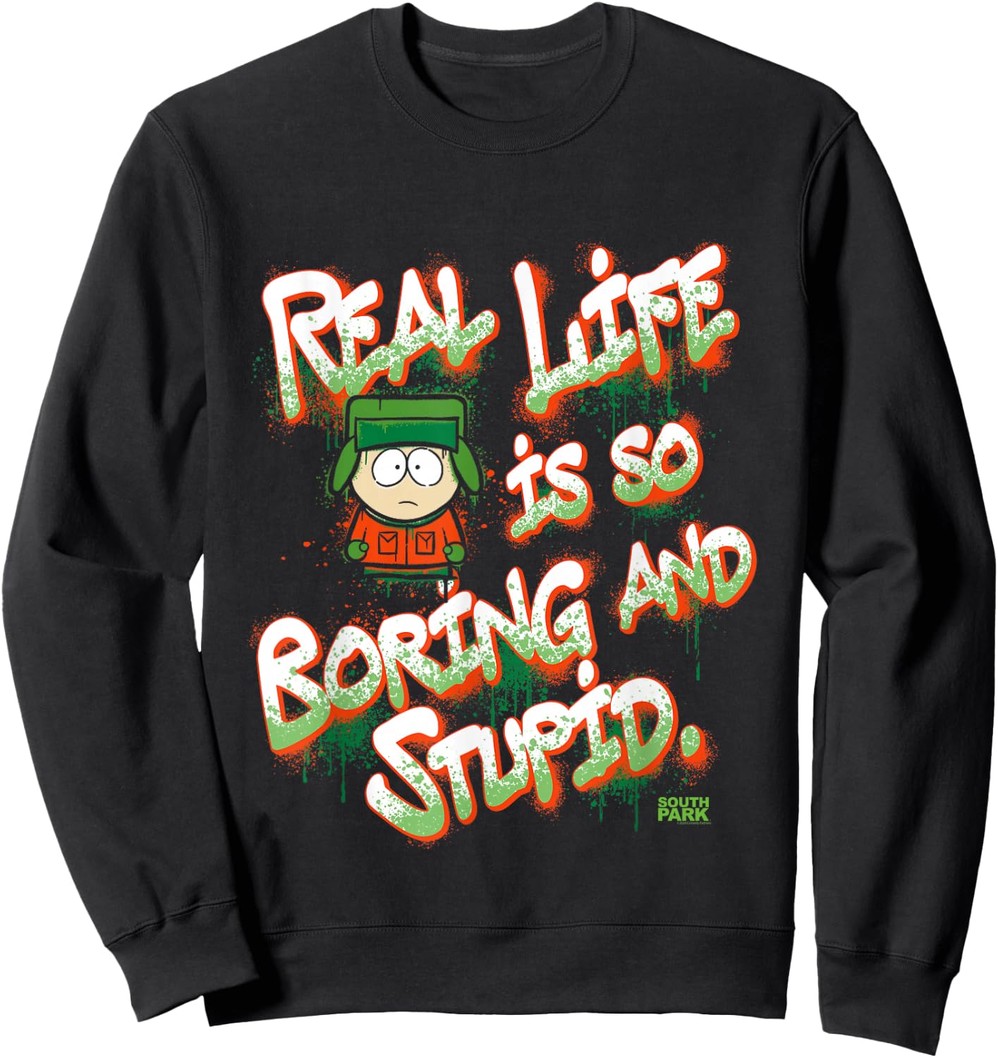 South Park Kyle Real Life Graffiti Sweatshirt - Sweatshirt | Black
