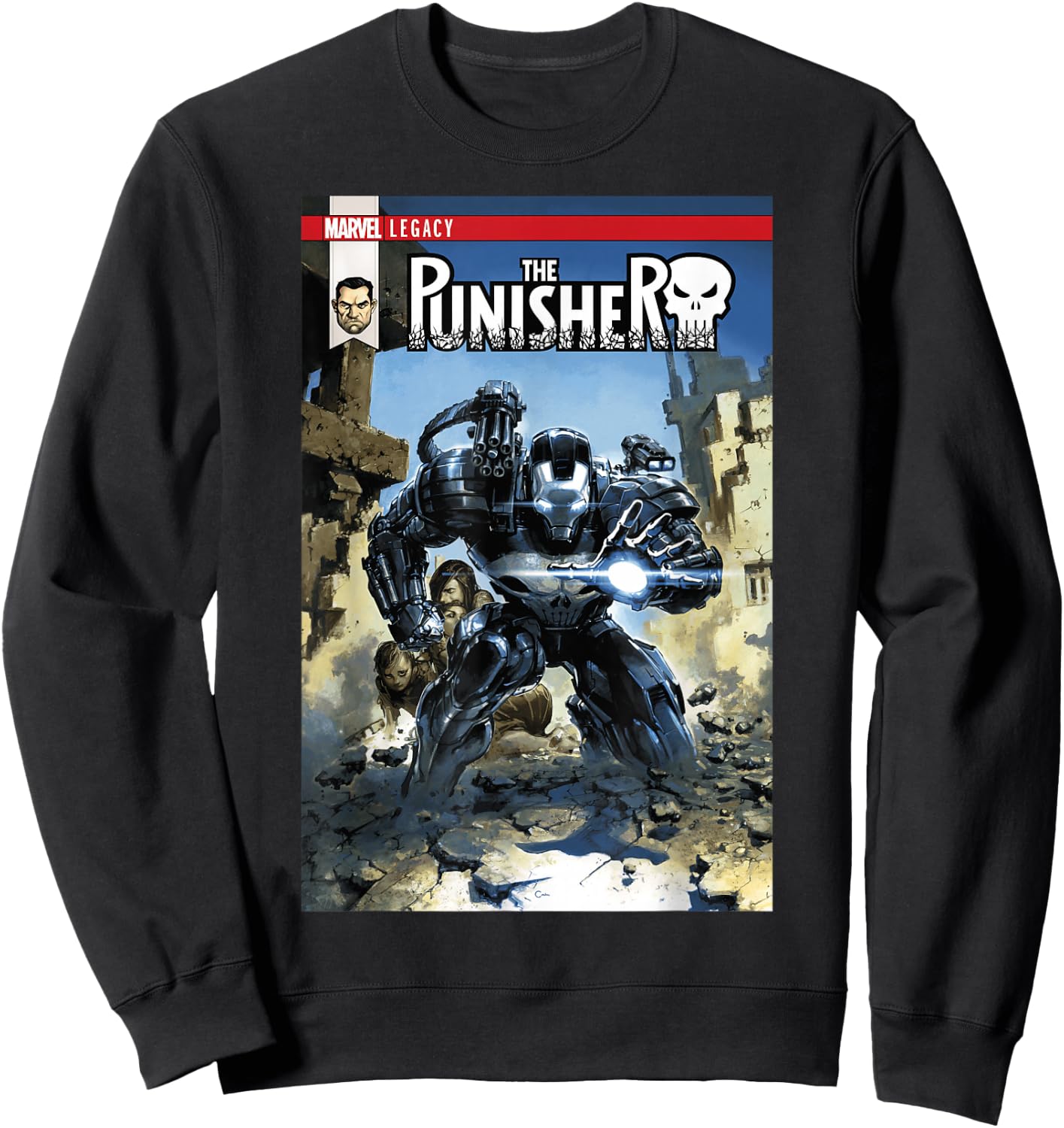 Marvel The Punisher and War Machine Become One Cover Sweatshirt - Sweatshirt | Black