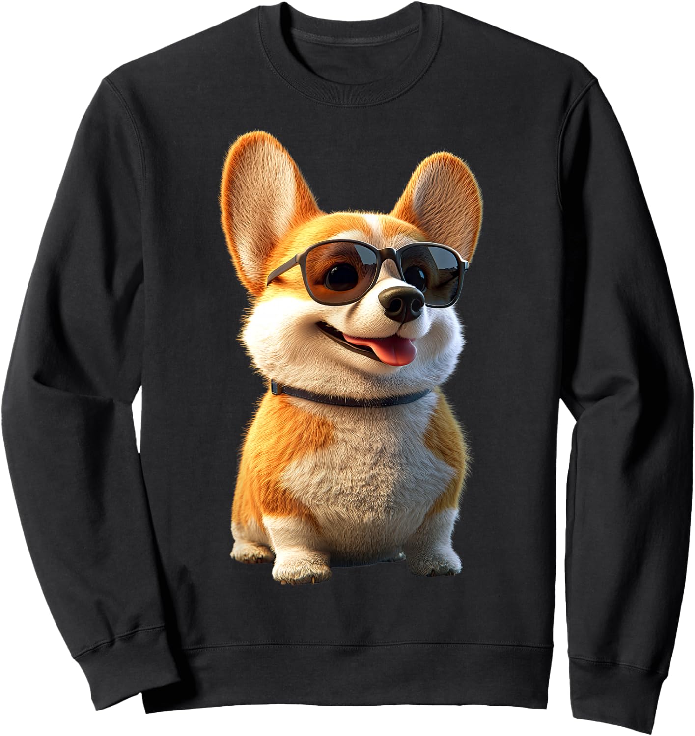 Corgi with Sunglasses Welsh Corgis Dogs Cute Welsh Corgi Sweatshirt - Sweatshirt | Black