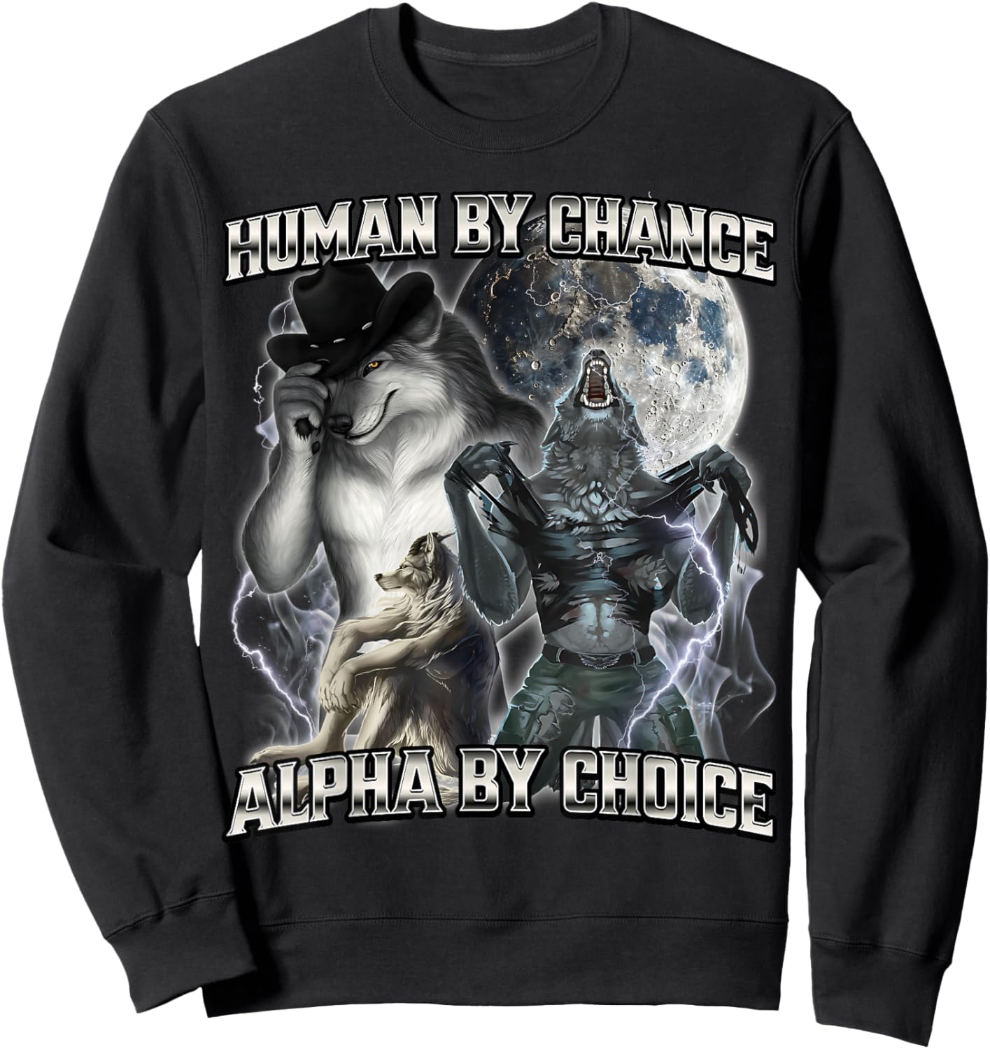 Human By Chance Alpha By Choice Sweatshirt - Sweatshirt | Black