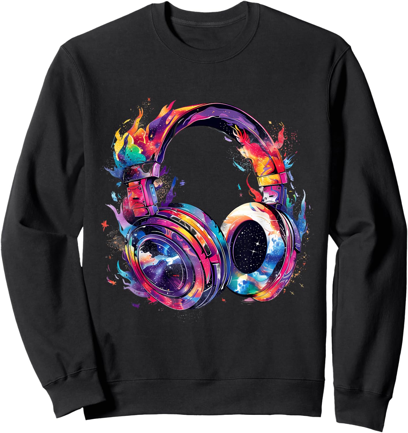 Headphones Music DJ Beatmaker Artwork Splash Dance Music Sweatshirt - Sweatshirt | Black
