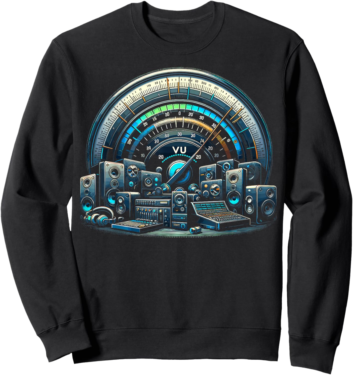 VU Meter Audiopile Analog Music Sound Engineer Sweatshirt - Sweatshirt | Black