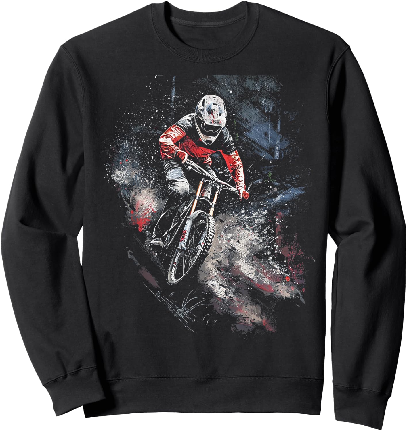 Mountain Biking Watercolor Sweatshirt - Sweatshirt | Black