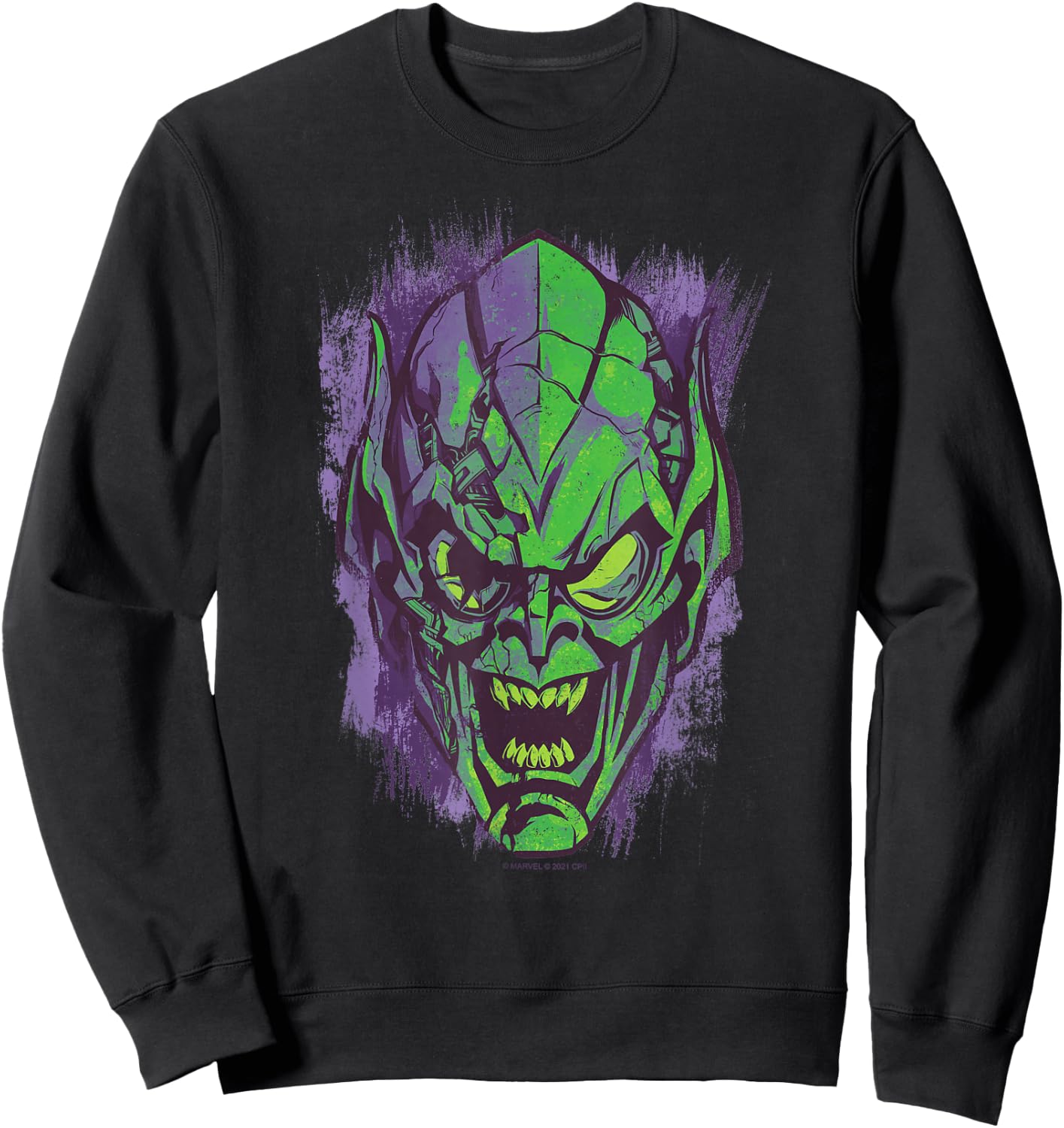 Marvel Spider-Man: No Way Home Green Goblin Face Sweatshirt - Sweatshirt | Black