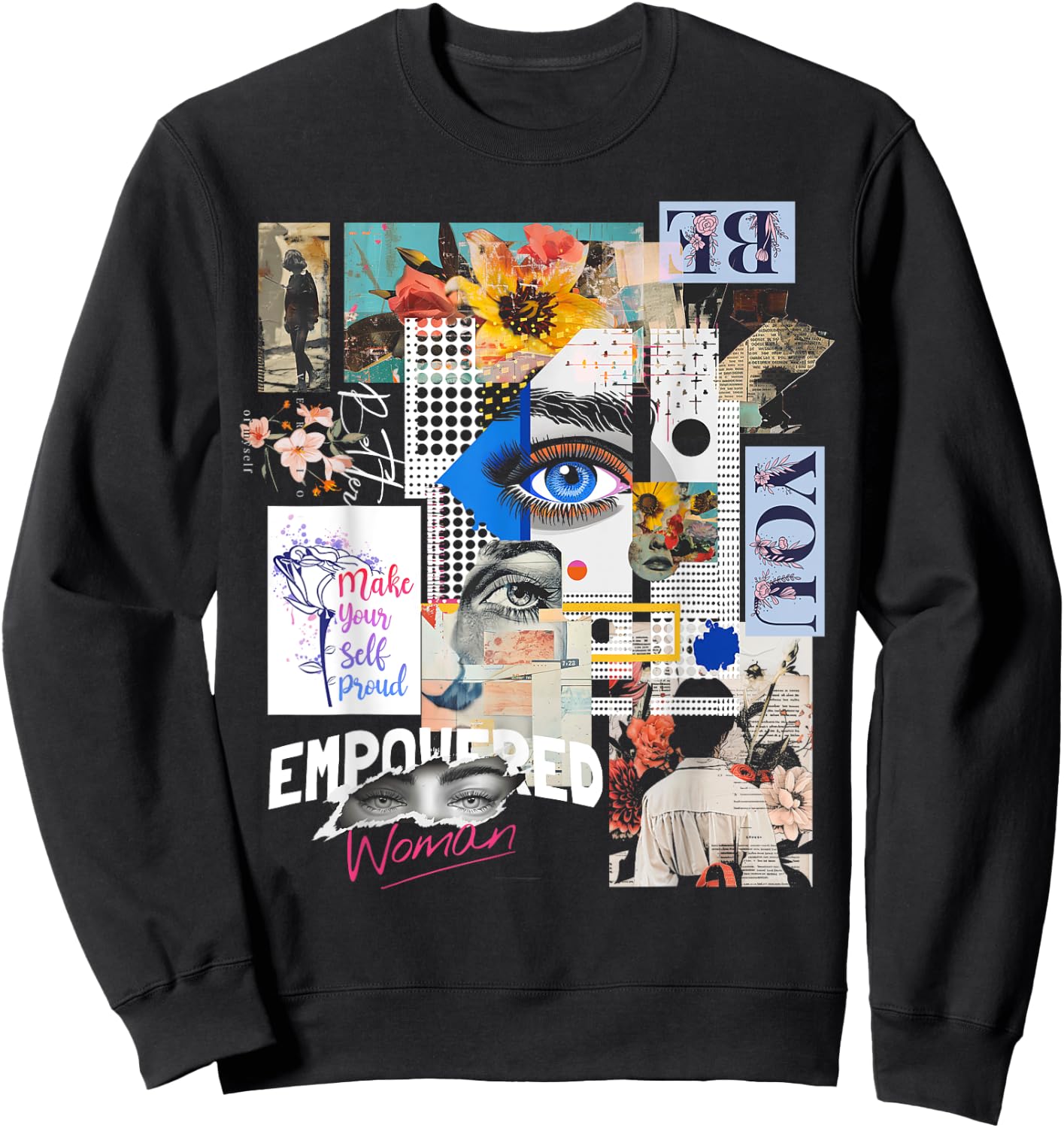Women | Frontprint | Artwork Graphic Artwork Art Sweatshirt - Sweatshirt | Black