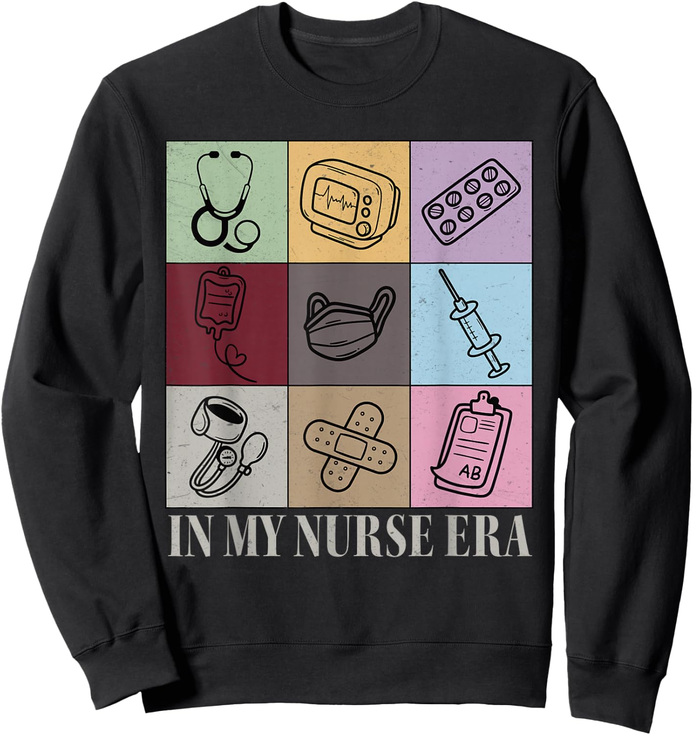In My Nurse Era Shirt Women Girl Nursing School Nurse Sweatshirt - Sweatshirt | Black