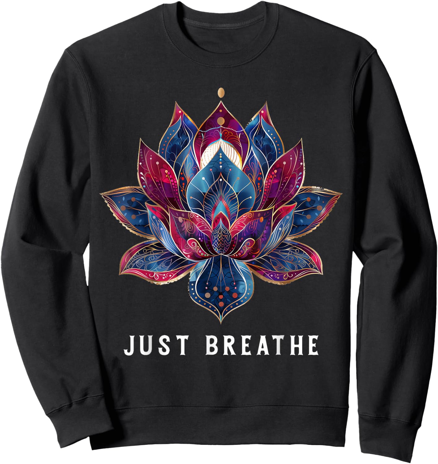 Yoga Lotus Flower Zen Buddhism Buddhist Buddha Meditation Sweatshirt - Sweatshirt | Black