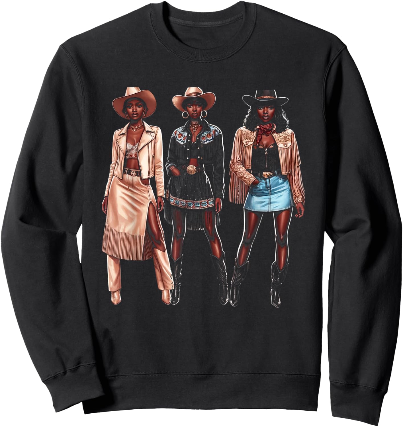 Black Cowgirl Western Rodeo Melanin Black History Texas Sweatshirt - Sweatshirt | Black