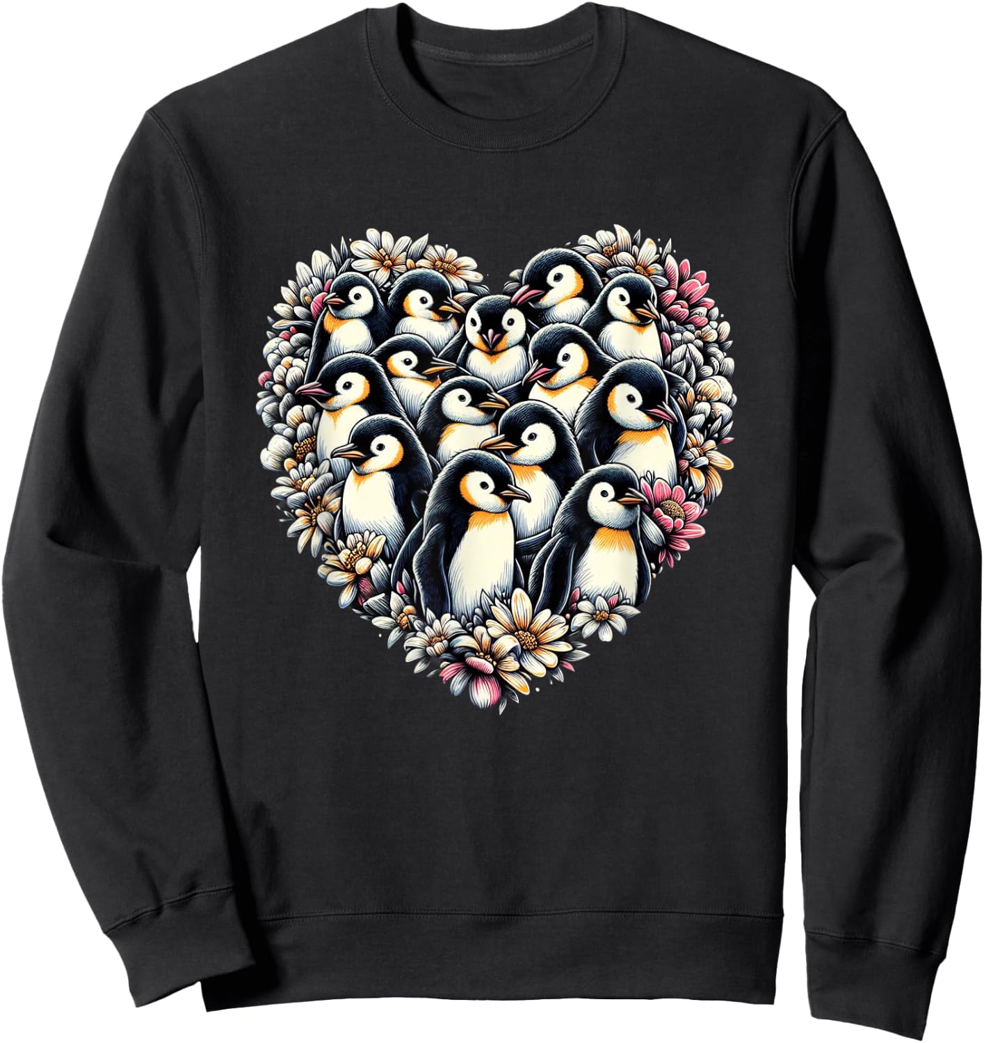 Penguins Love Beautiful Colorful Penguin Art Animal Sweatshirt - Sweatshirt | Black