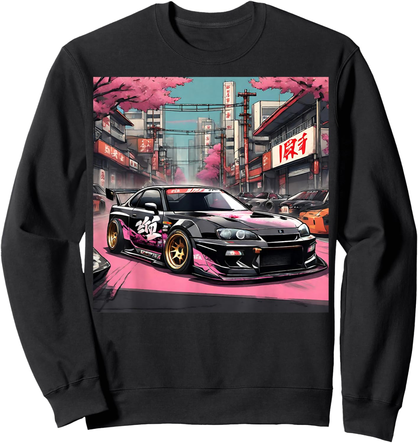 JDM Tokyo Skyline Retro Japanese Race Car Drift Tuning Gift Sweatshirt - Sweatshirt | Black