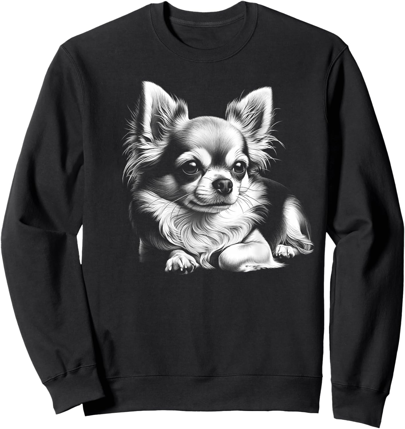 Chihuahua Portrait in Lying Poser Sweatshirt - Sweatshirt | Black