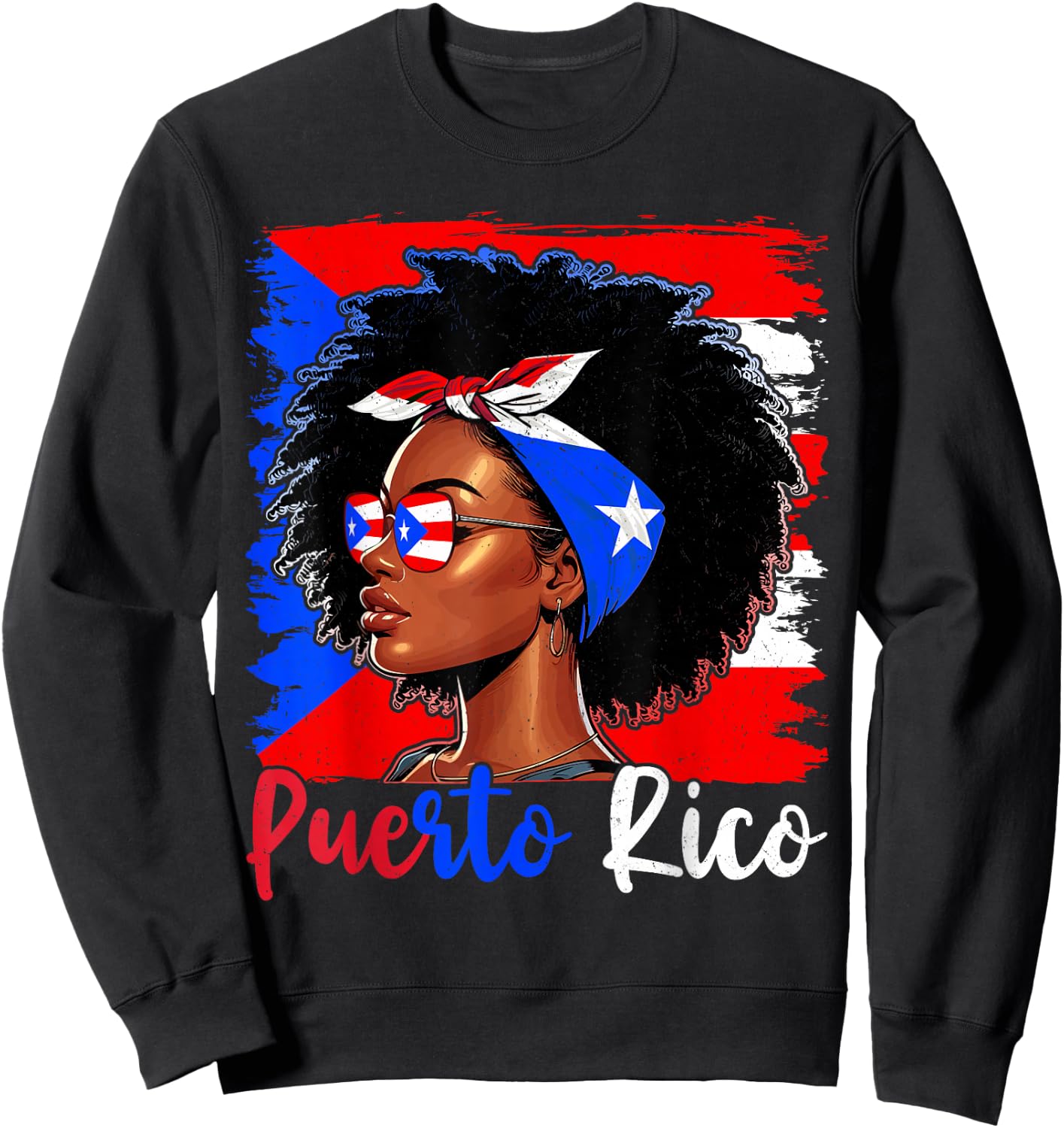 Puerto Rican Girl Puerto Rico Flag Proud Boricua Women Sweatshirt - Sweatshirt | Black