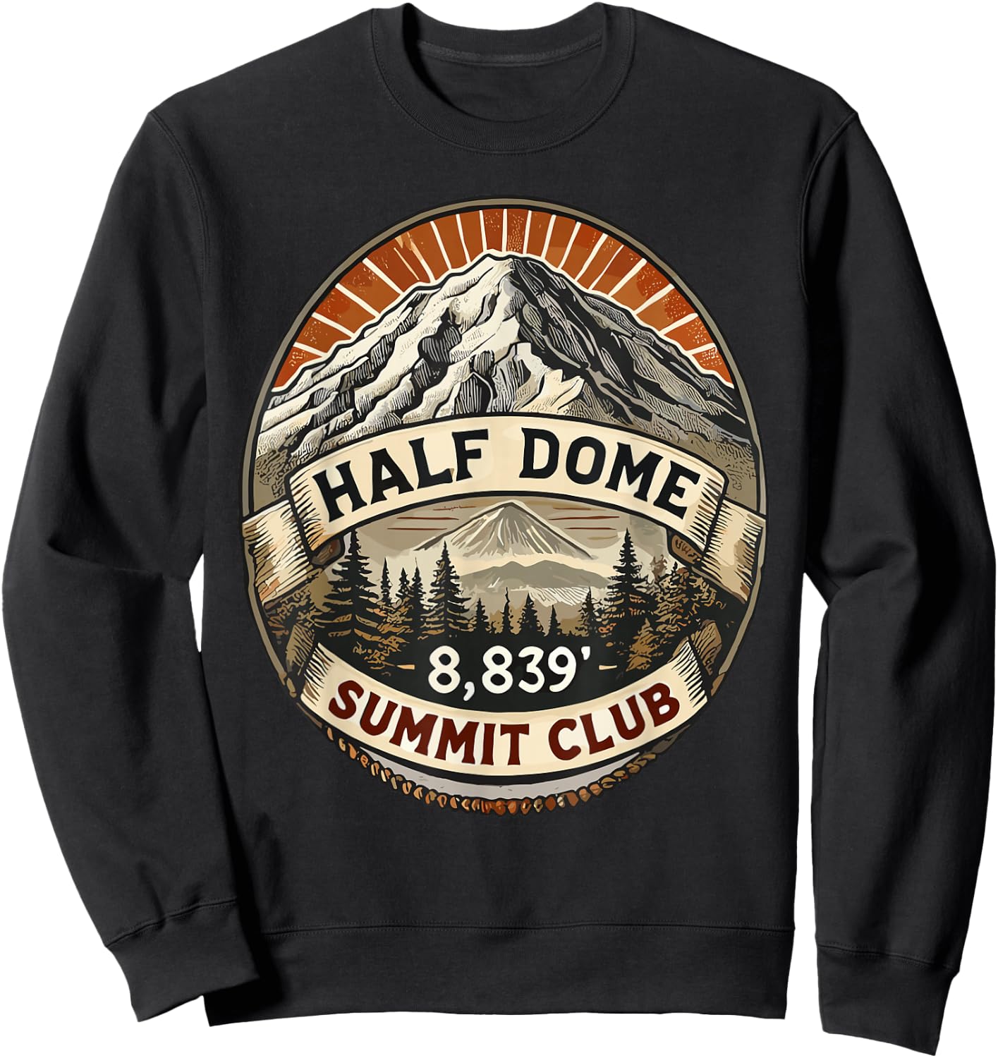 Half Dome Summit Club Shirt Hiking Sweatshirt - Sweatshirt | Black