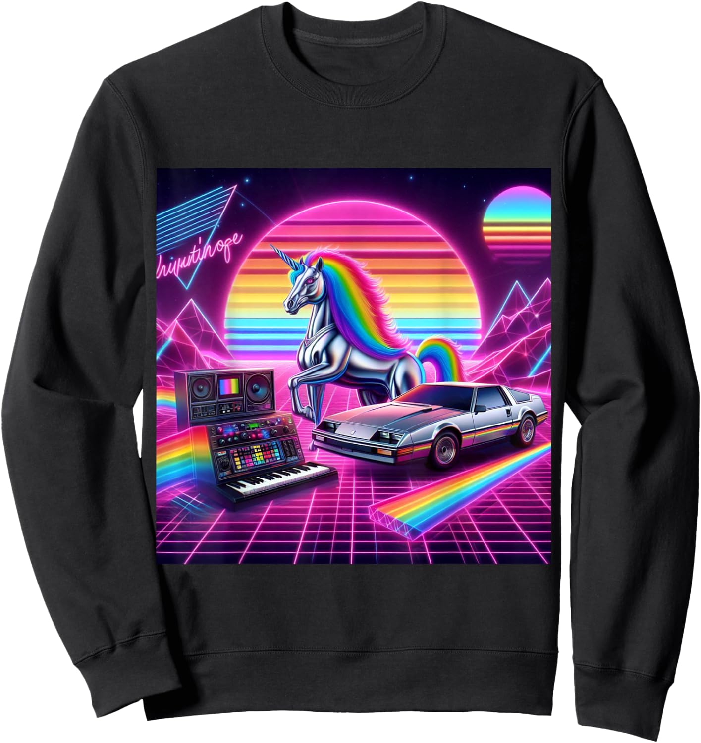 Ride the 80s Synth wave Sweatshirt - Sweatshirt | Black