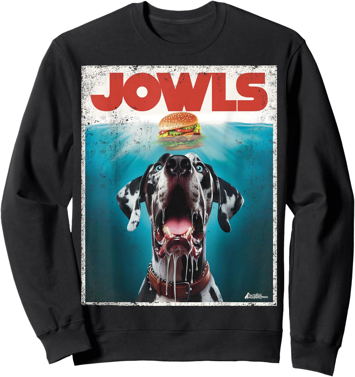 Great Dane Jowls, Paws Harlequin, Blue Eyes Dog Mom, Dog Dad Sweatshirt - Sweatshirt | Black