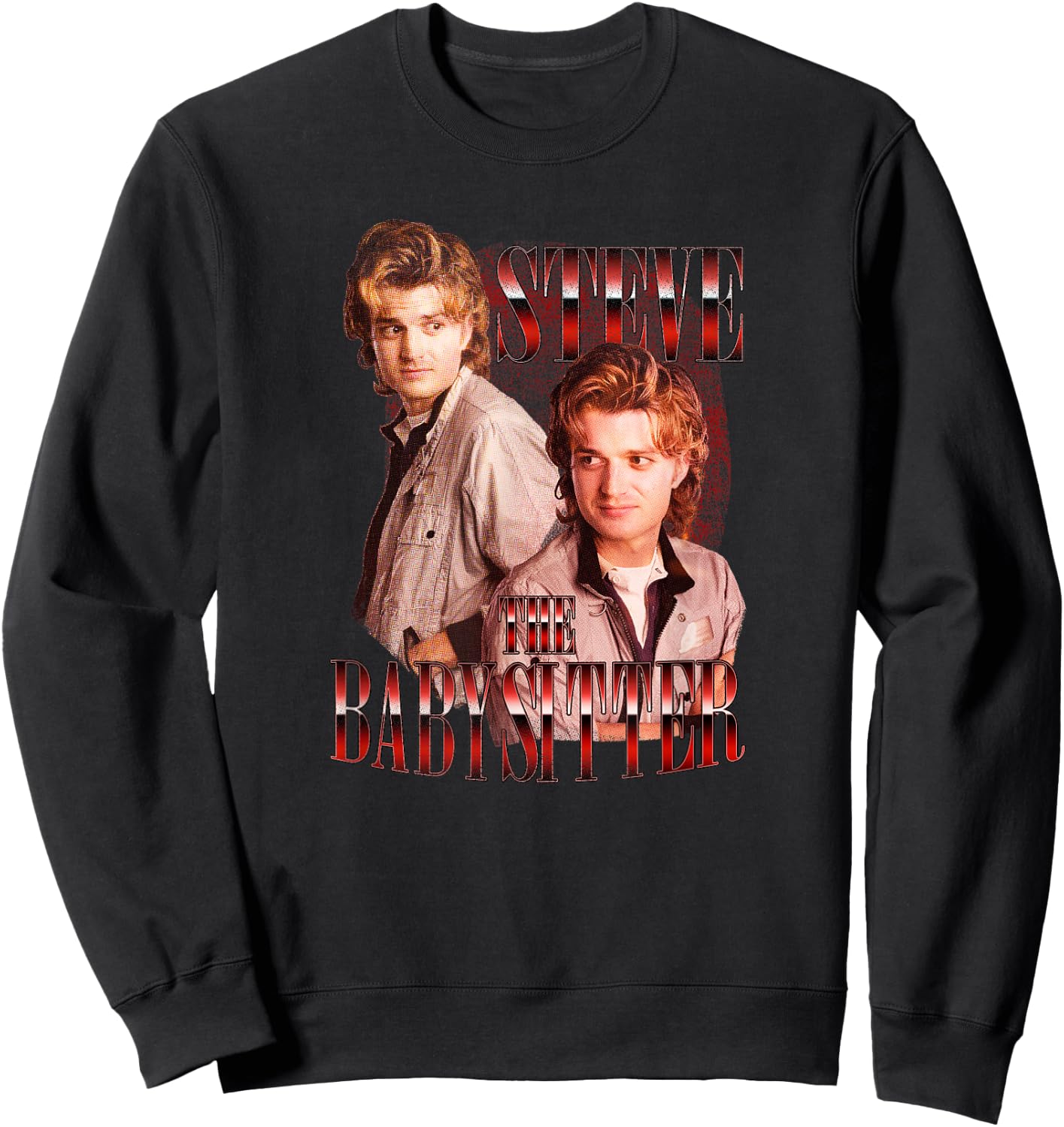 Stranger Things 4 Steve The Baby Sitter Sweatshirt - Sweatshirt | Black