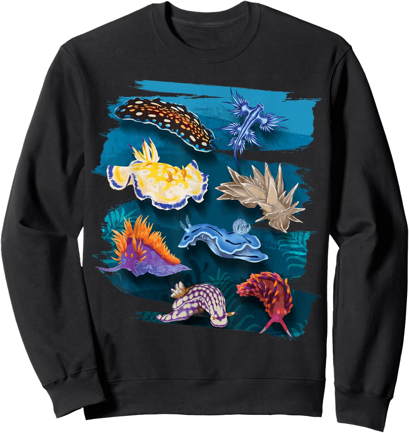 Nudibranch Oceanography Sea Slug Biologist Aquarists Sweatshirt - Sweatshirt | Black