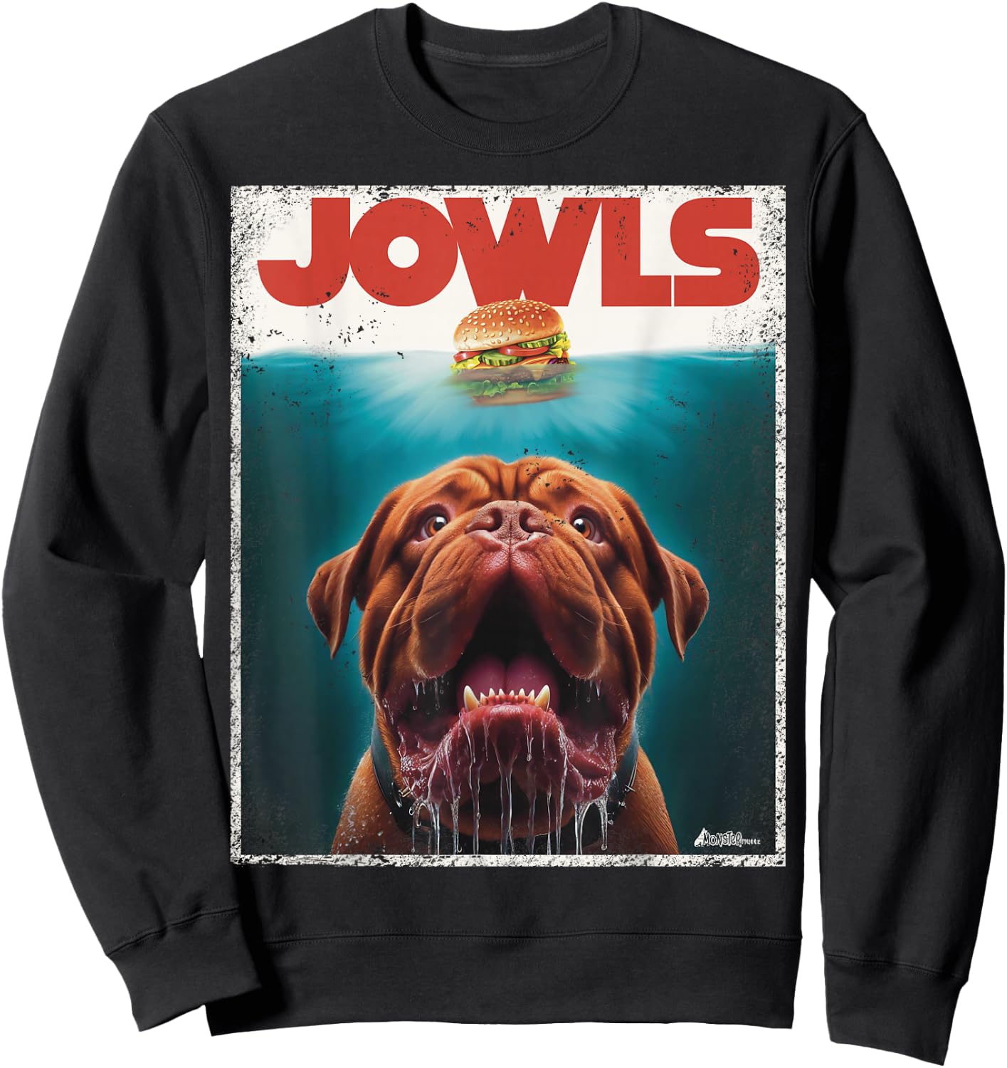 Funny Dogue De Bordeaux Jowls Top, Dogge Mom, Dog Dad Sweatshirt - Sweatshirt | Black