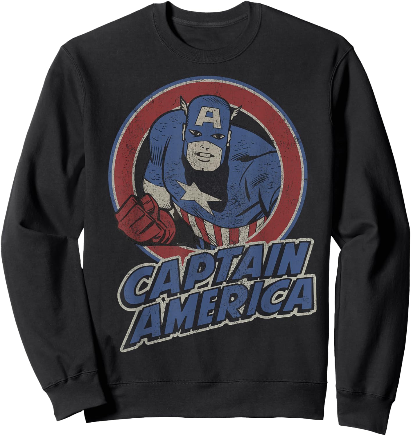 Marvel Captain America Retro Style Portrait Sweatshirt - Sweatshirt | Black