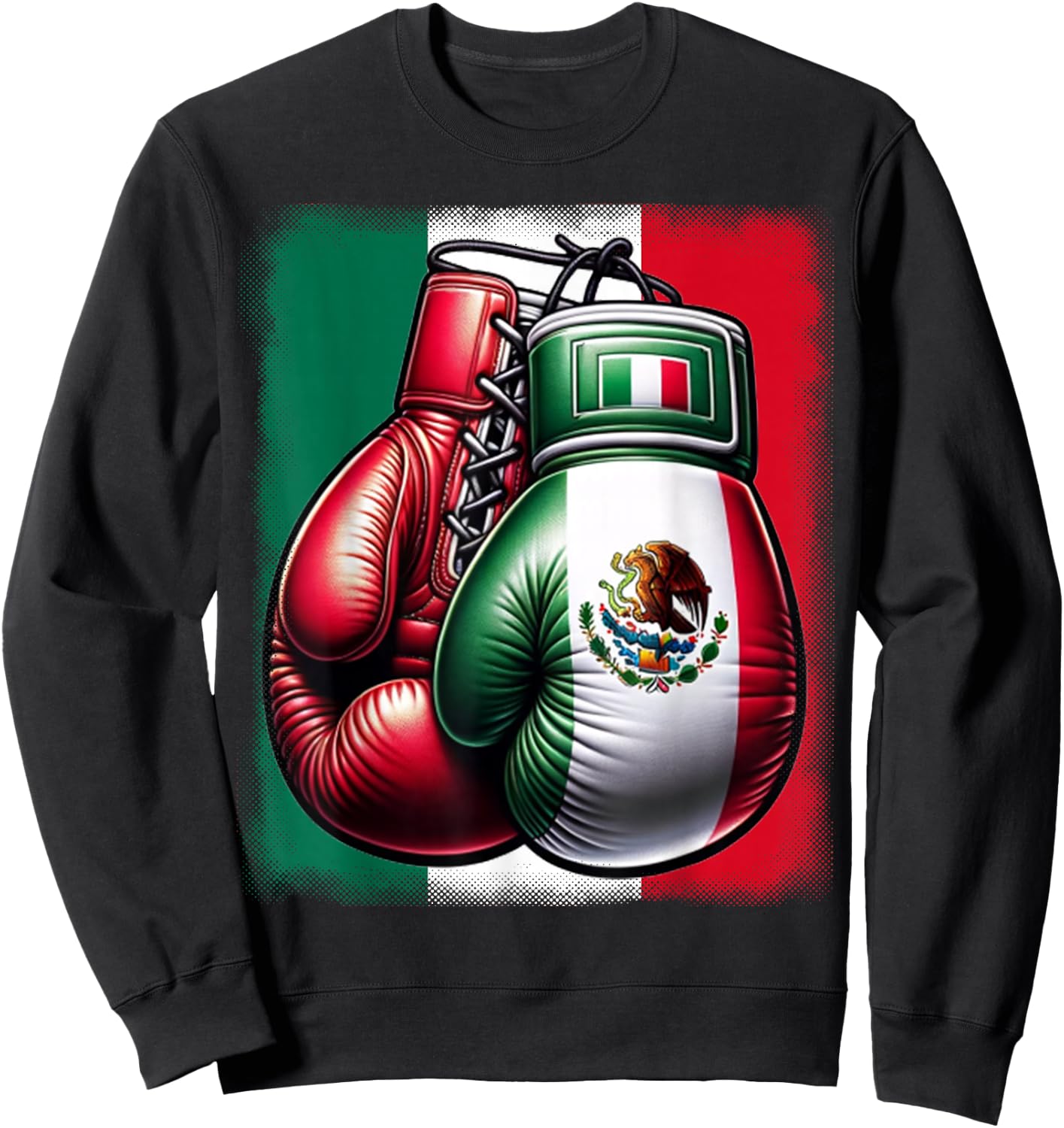 Boxing Mexico Funny Mexican Vintage Style Boxing Mexico Sweatshirt - Sweatshirt | Black