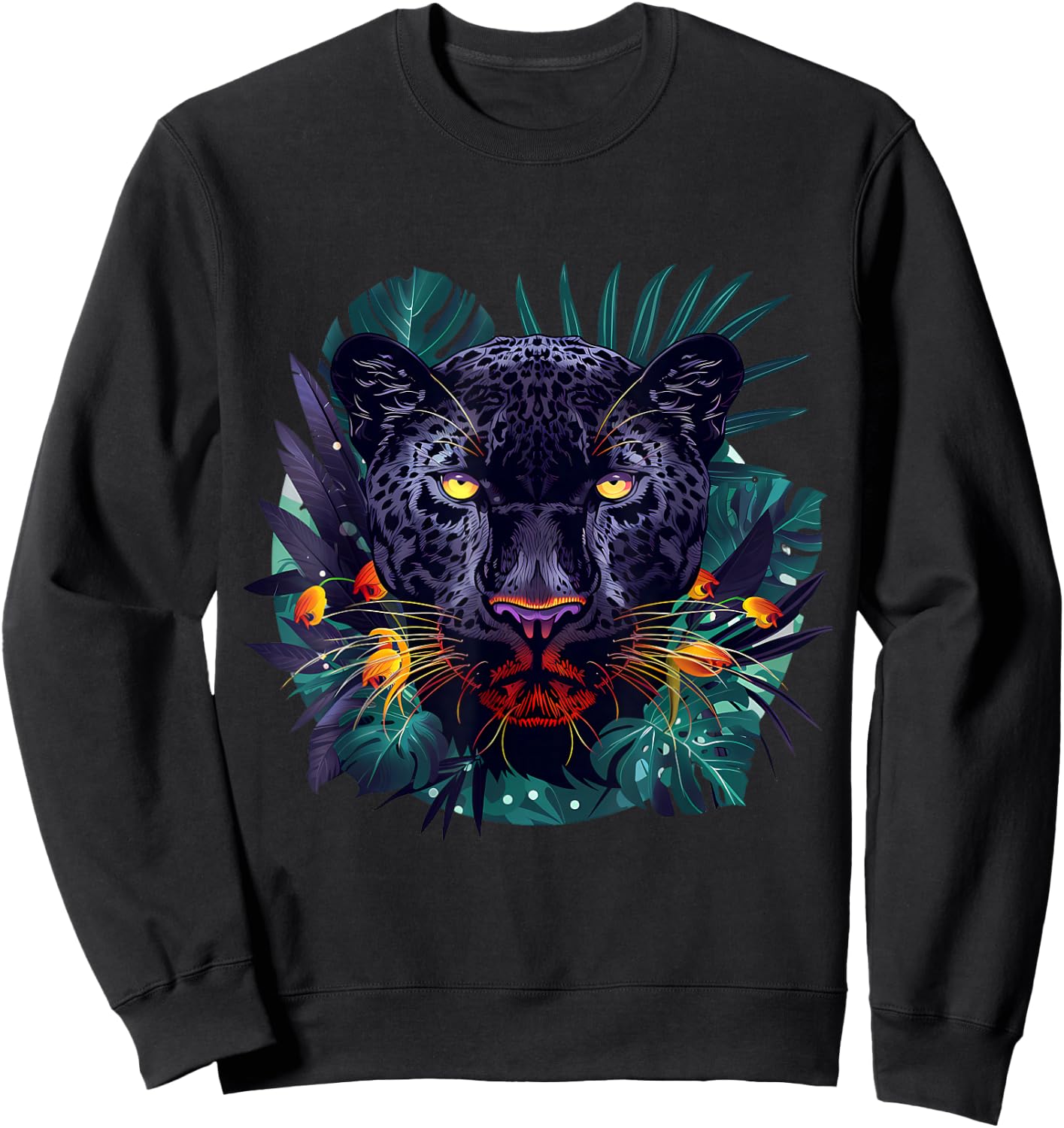 Panther Drawing Panther Lover Portrait Nature Artwork Sweatshirt - Sweatshirt | Black