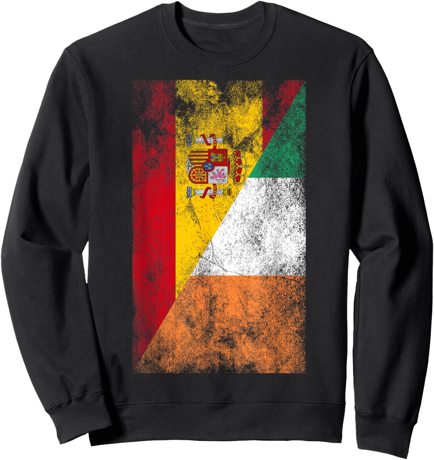 Spain & Ireland Flags - Spanish Irish Sweatshirt - Sweatshirt | Black