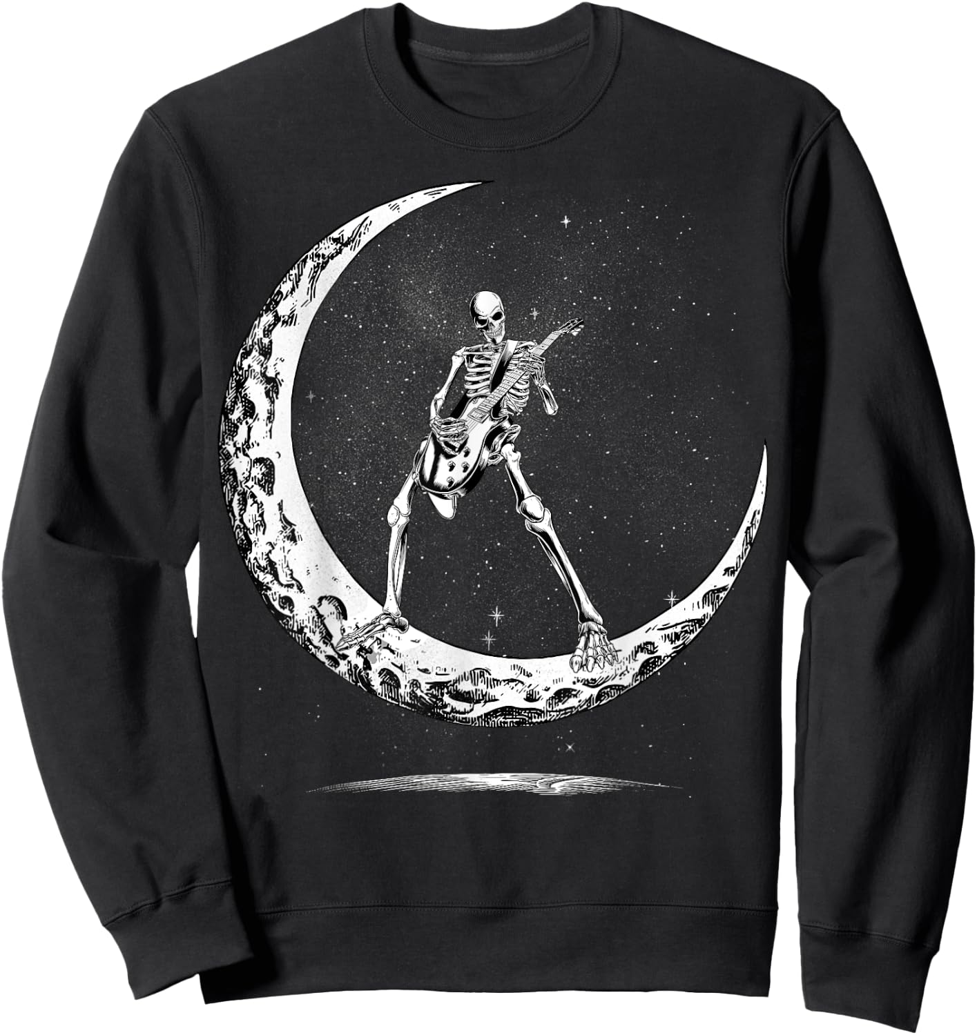 Skeleton Playing Guitar Rock And Roll Band Kids Sweatshirt - Sweatshirt | Black