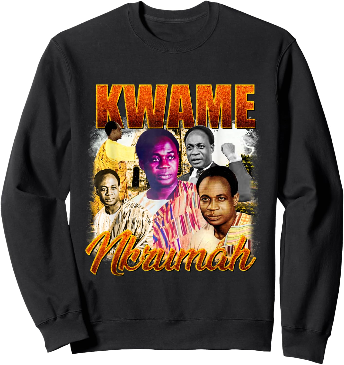 Kwame Nkrumah For Ghana 90's Vintage Bootleg Sweatshirt - Sweatshirt | Black