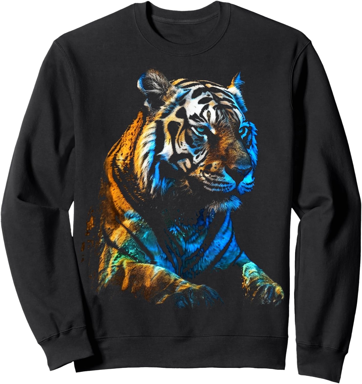 Tiger Artwork - Animal Art Tiger Sweatshirt - Sweatshirt | Black