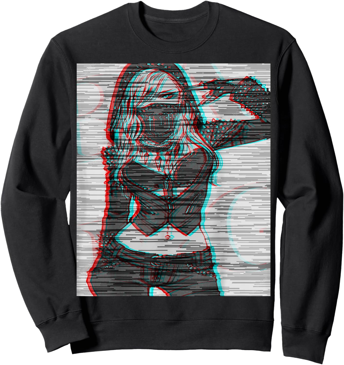 Gangsta glitch cyber assassin t shirt Sweatshirt - Sweatshirt | Black