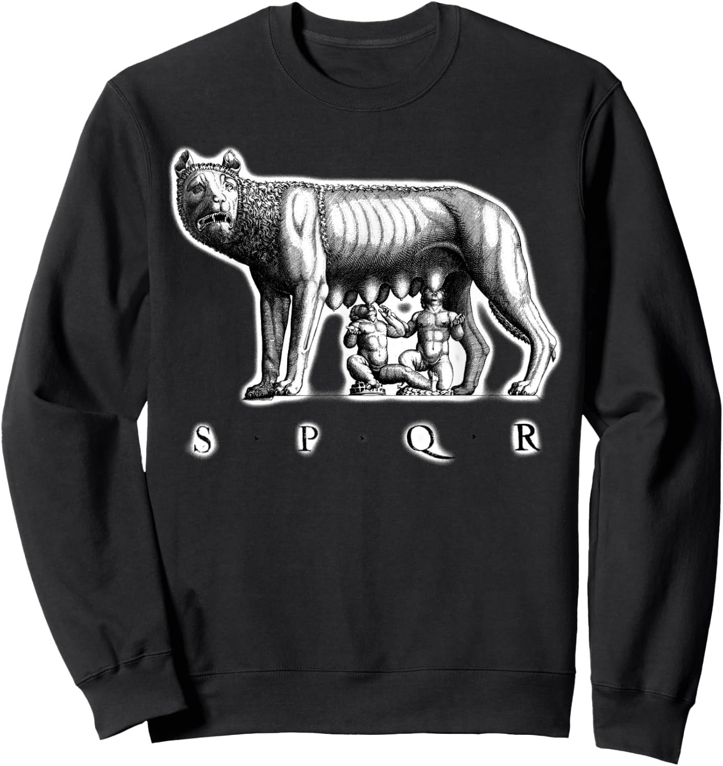 SPQR Roman Rome wolf Romulus Remus Sweatshirt - Sweatshirt | Black