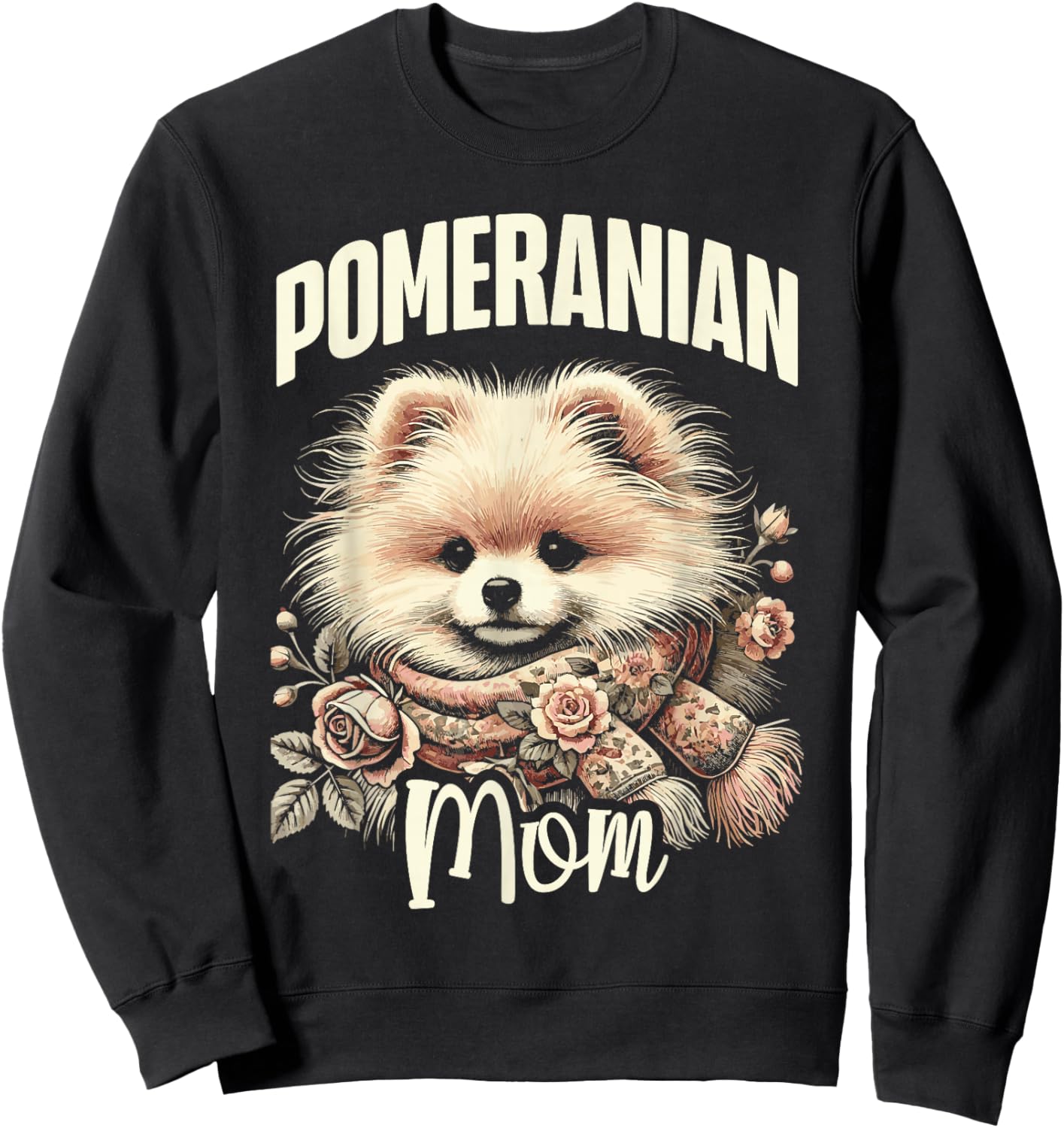 Pomeranian mom Cute Pomeranian Love Mom Design Sweatshirt - Sweatshirt | Black