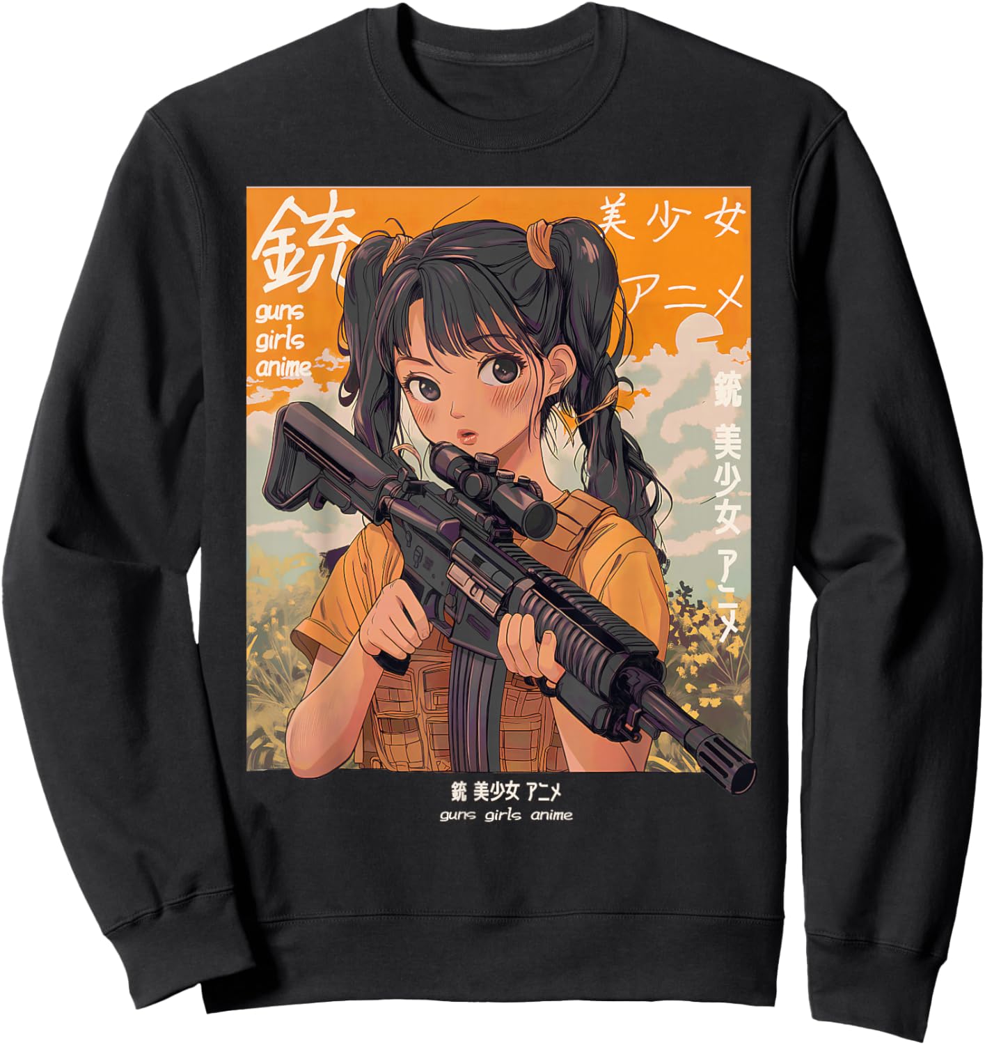 Anime Waifu Graphic Sweatshirt - Sweatshirt | Black