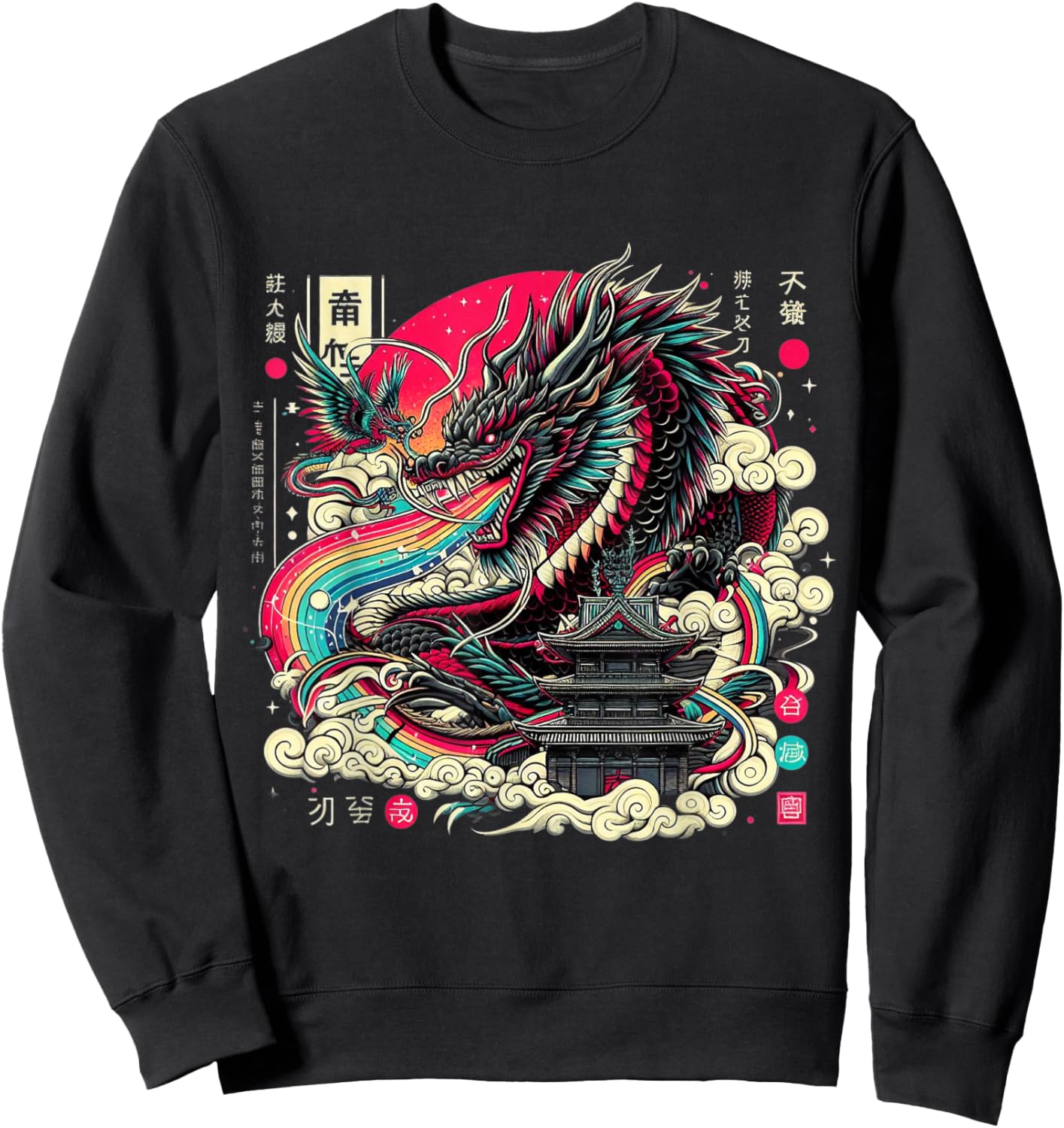 Dragon Aesthetic Japanese Culture Tokyo inspired asian Sweatshirt - Sweatshirt | Black