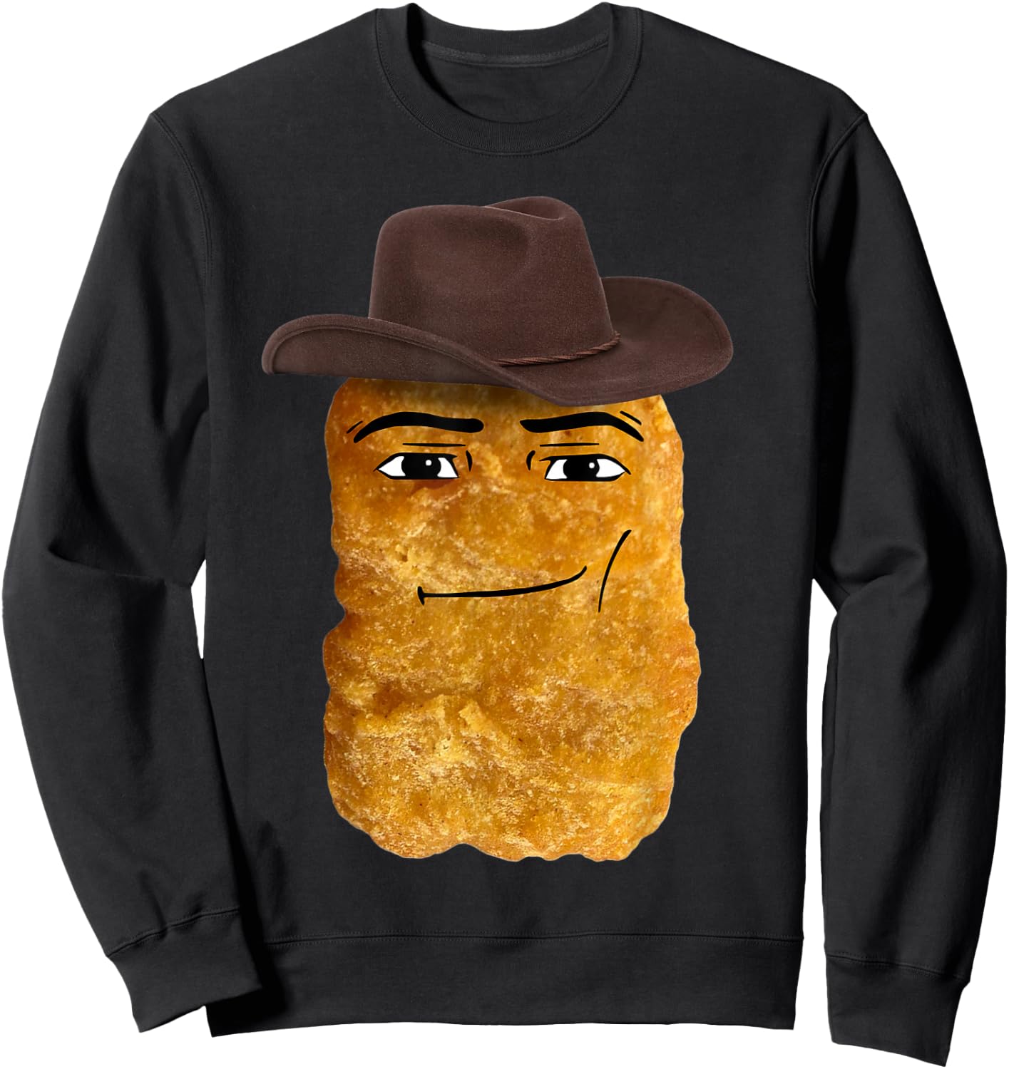 Cowboy Chicken Nugget Meme Sweatshirt - Sweatshirt | Black