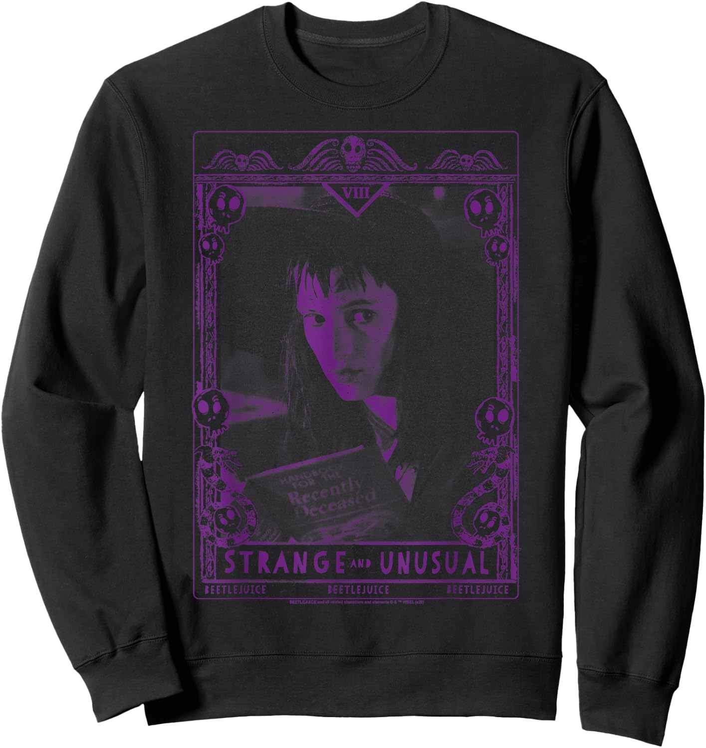 Beetlejuice Lydia Strange and Unusual Tarot Card Sweatshirt - Sweatshirt | Black