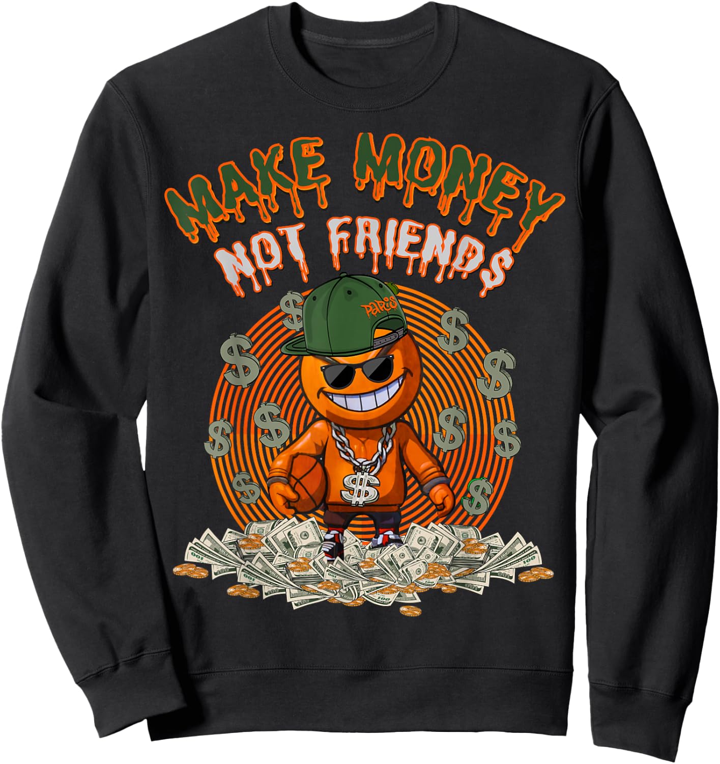 Olive Army Solar Orange | Orange Olive Sneaker Matching Sweatshirt - Sweatshirt | Black