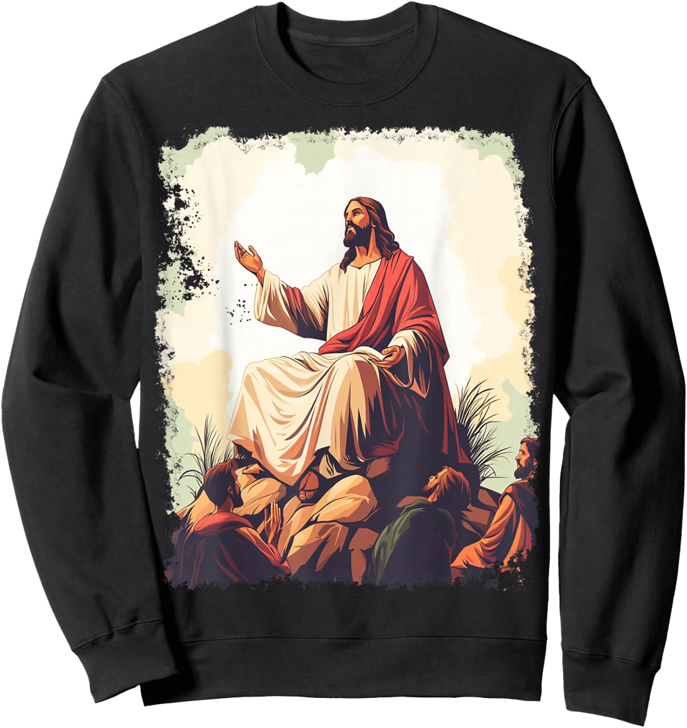Sermon on the Mount Jesus Christian Sweatshirt - Sweatshirt | Black