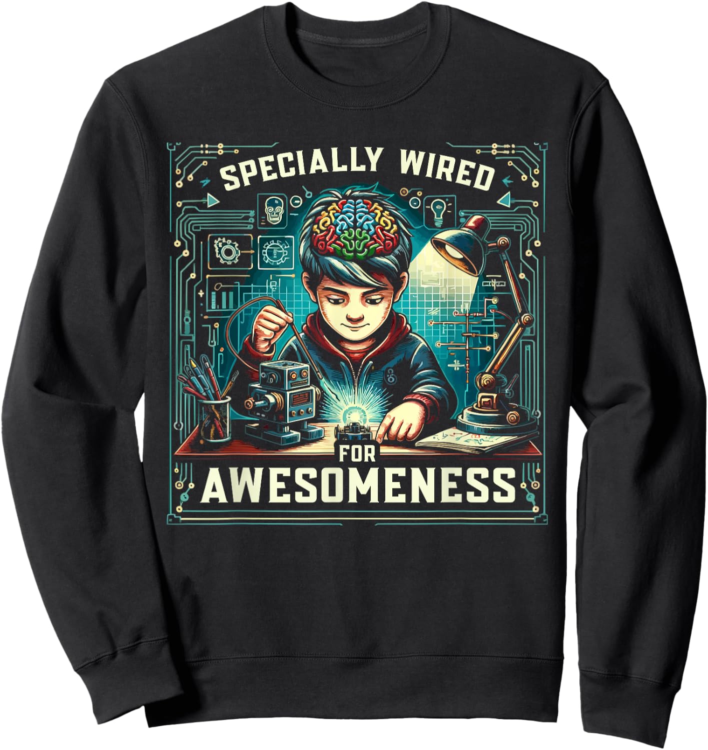 AuDHD Autism ADHD Autistic Spectrum Neurodiversity Sweatshirt - Sweatshirt | Black