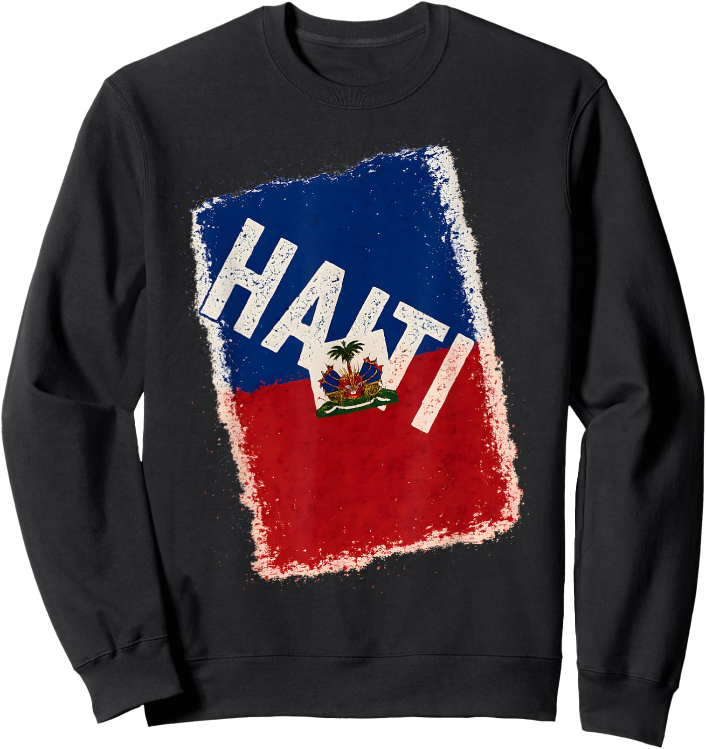 Haiti Haitian Flag Caribbean Sweatshirt - Sweatshirt | Black