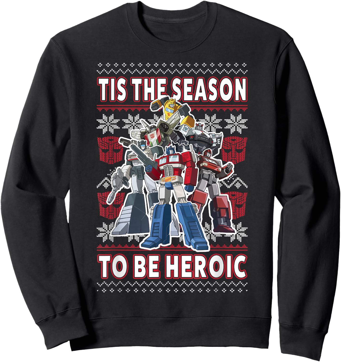 Transformers Christmas Autobots Heroic Season Ugly Sweater Sweatshirt - Sweatshirt | Black