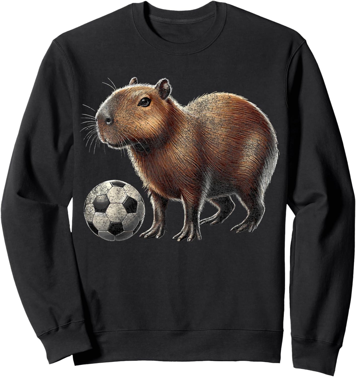 Retro Capybara soccer Sweatshirt - Sweatshirt | Black
