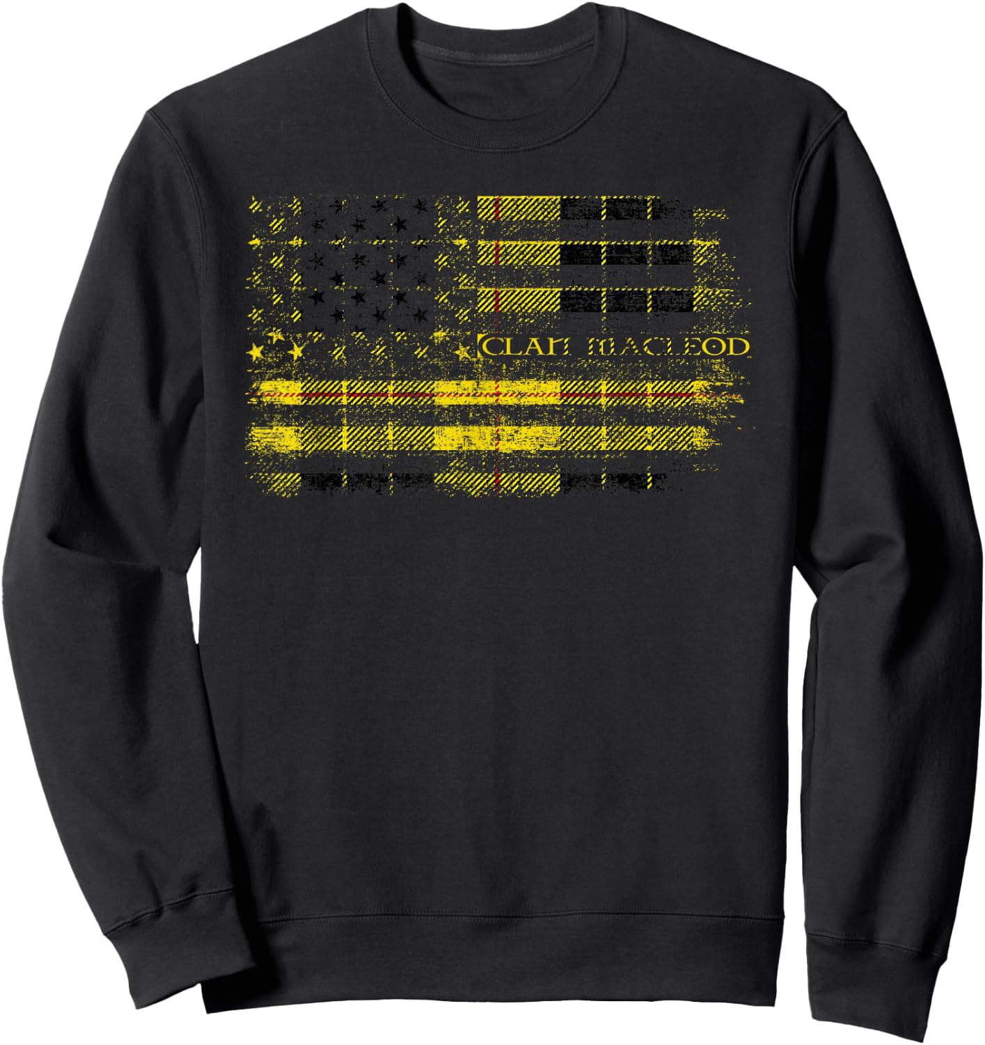 Clan MacLeod of Lewis Scottish tartan US flag kilt Scotland Sweatshirt - Sweatshirt | Black