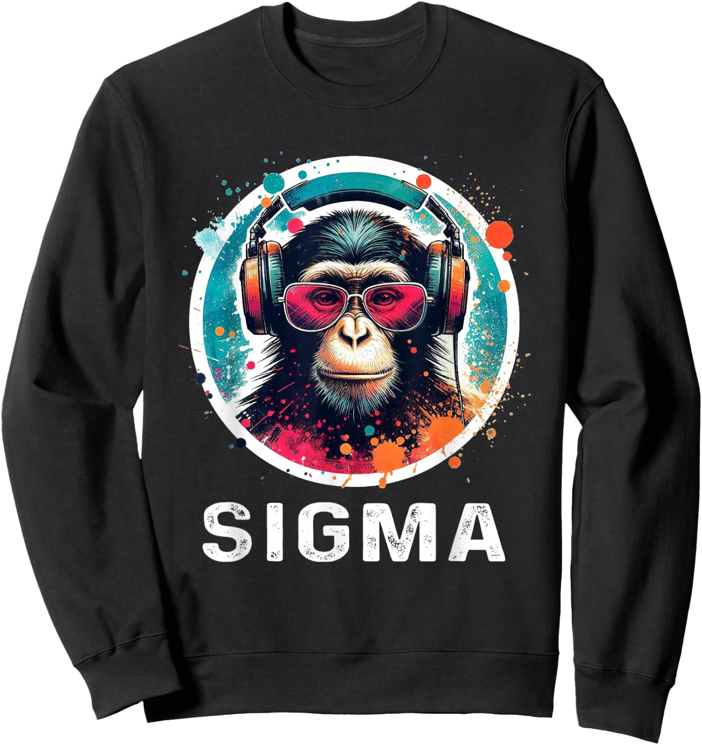 Sigma Meme Shirts Ironic Meme Shirt Funny Sigma Shirt Monkey Sweatshirt - Sweatshirt | Black