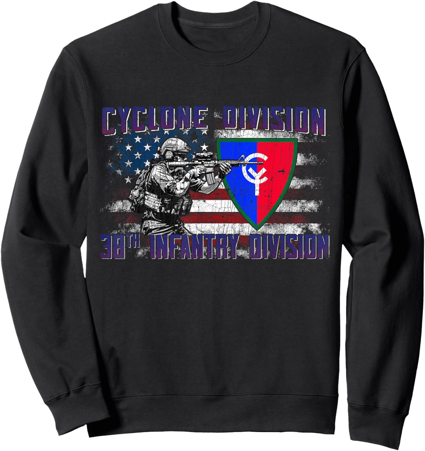 38th Infantry Division 38th ID Cyclone Division Gifts Sweatshirt - Sweatshirt | Black