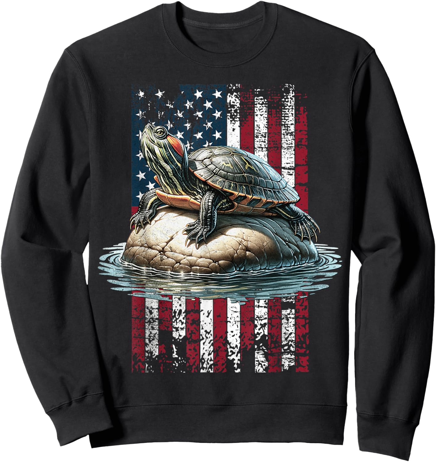 American Turtle Red Eared Slider US Red Eared Slider Sweatshirt - Sweatshirt | Black