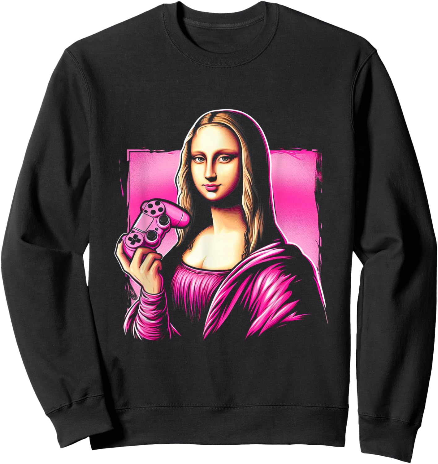 Gamer Girl Mona Lisa Sweatshirt - Sweatshirt | Black